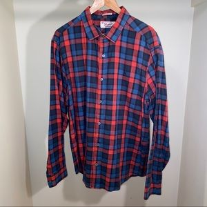Original Penguin Red x Blue plaid button down